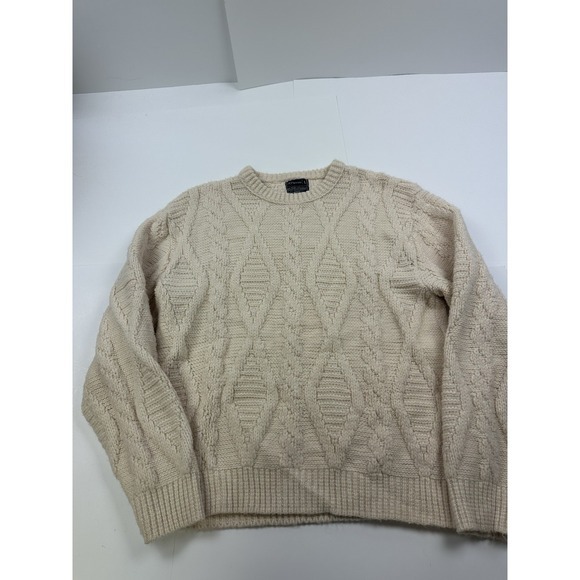 jcpenney Sweaters - Vintage 80s JC Penney‎ Sweater Fisherman Chunky Knit Size Large